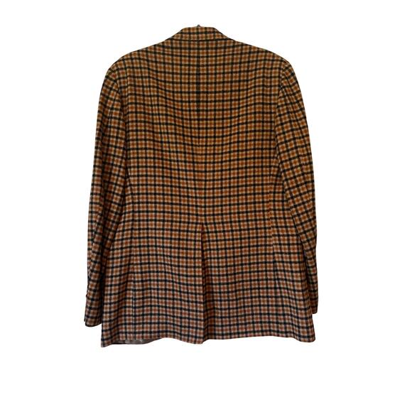 DAKS London Wool Check Men’s Blazer Brown Plaid Vintage Sport Coat 42R - Picture 4 of 9